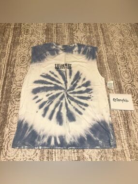 Taylor Swift Blue & White Tie-Dye Cropped Tank The Eras Tour